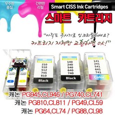 캐논 MG3090 MG2490 IP2899 사용 스마트 잉크카트리지 PG945 CL946용 무한리필잉크, PG945용 (흑백용), 1개