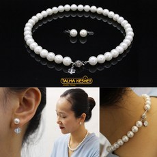 8mm진주귀걸이목걸이세트