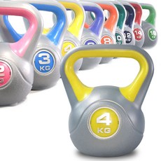 프로모릭스 컬러 스윙 케틀벨, 스타일리쉬 케틀벨 4kg, 노랑+회색