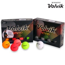 볼빅 정품 비비드 컬러 무광 골프공 4Color (3피스/12구), 레인보우