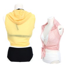 style keep 무지 망사 후드 비치웨어