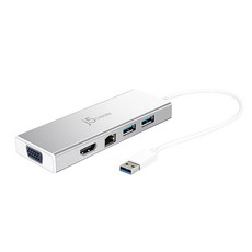 넥스트 USB3.0 미니도킹 HDMI VGA 기가랜 허브 컨버터 NEXT-JUD380, 혼합색상