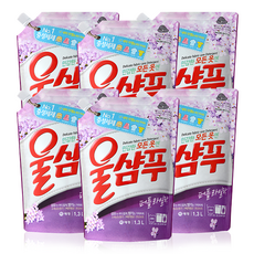 울샴푸 리필 퍼플라일락 2p, 1.3L, 6개