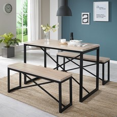 프리메이드 스테이 테이블+벤치의자SET 식탁 테이블, 테이블+벤치의자*2SET