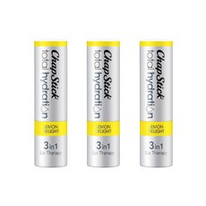 챕스틱 토탈 하이드레이션 3in1 3.5g 립케어, 3개, 레몬딜라이트