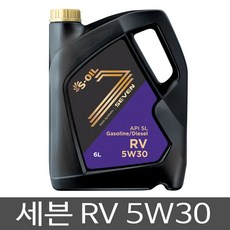 에스오일 S오일 세븐 RV C3 5w30 가솔린 엔진오일, 에스오일7 RV5w30(6L)