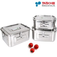키친아트 스텐 김치통 대 8L + 중 5L + 소 3L 세트