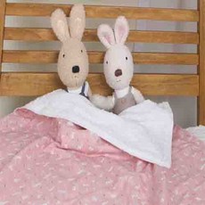 불로홈 가을 겨울 유아 극세사 블렝킷 담요 낮잠이불, 핑크레빗