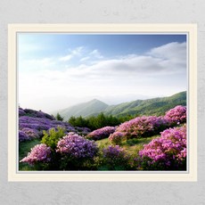 꾸밈 cj821-지리산의철쭉창문그림액자 시트지, F타입-러블리베이지
