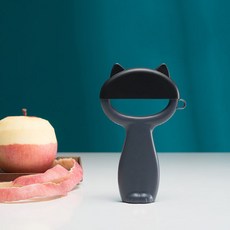 에버라인 고양이 채소 감자 필러 감자칼 과일칼 커버포함, 블랙, 1개