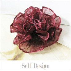 펄망사꽃코사지