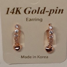 다이쁘네_14k귀걸이 14K원터치귀걸이 14K링귀걸이 14K드롭귀걸이_러블리하트287 귀걸이