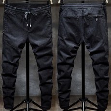 남자 데일리 검은 바지 봄 2018 NEW 소 탄성 청바지