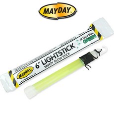 MAYDAY 메이데이 6" LIGHTSTICK SAFETY GLOW 메이데이 6인치 라이트 스틱 야간 구조 신호 조명 발광 야광 글로우 EDC 한강사, 1개