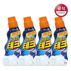 테크 바르는 부분 세척제 솔타입 표백제 220ml x4개, 단품