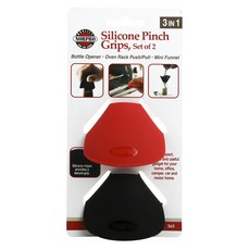 노르프로 실리콘 핀치 그립 다용도병따개 7 x 6 x 5.5cm, Red, Black, 2개입