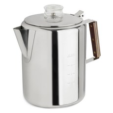 Tops 래피드 브루 2-12 컵 퍼컬레이터 모카포트, Stainless Steel, 1개
