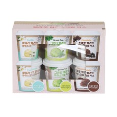 젤라또 아이스크림 믹스 바닐리 그린티 초콜릿 3종 360g, 60g, 6개