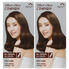 (무료배송)꽃을든남자 간편하게 나눠쓰는 CS 헤어 칼라 염색약, N5 진한갈색, 2개