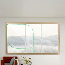 알뜨리 EVA 창문 베란다 방풍 비닐 방한 커튼 바람막이 방풍비닐, 민트(투명), 1개