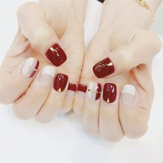 잇템샵 젤 네일스티커 셀프 네일아트 네일패치 붙이는 네일, 1개, c033.시크금빛