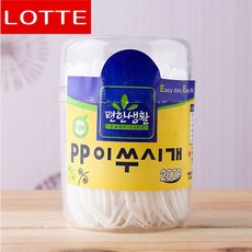 롯데 편한생활 이쑤시개(PP사각) 200p, 1개, 200개입