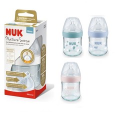 누크 네이처센스 유리젖병 120ml, 블루