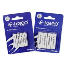 LEXEL BATTERY 충전지 렉셀 e-keep 900mAh AAA형 4알 니켈수소전지 가성비 좋은 충전지 1000회 충전 및 방전가능 구입후 바로 사용가능 면도기 전동 장난감 비디오 카메라 디지털 카메라 휴대CD 플레이어 PDA 등 여러용도로 사용, 1개, 4개입