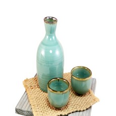 청자 도꾸리 (250ml) 및 잔세트 도쿠리 술병 술잔 사케병, 1개