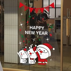 제제데코 CMS4J232 크리스마스 스티커 눈꽃 시트지 산타 대박 환영해요 3색