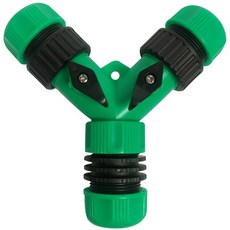하나로 3방향 Y형 호스연결구-밸브차단형(녹색) 물호스 연결기 밸브 세차, 1개