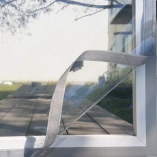 쾌청 에너지락 두꺼운 PVC 창문 방풍비닐 회색 벨크로, 1개