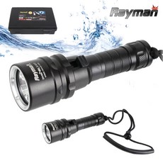 레이맨 K407 수중랜턴 L2 LED 다이버라이트 충전세트