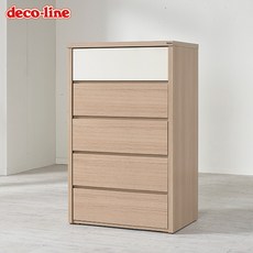데코라인 두툼 870 5단서랍장, 월넛아이보리