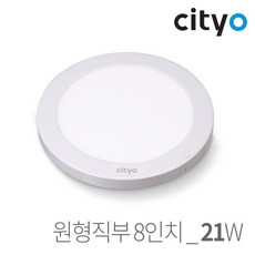 Cityo LED 홈엣지 원형 직부등 8인치 21W, 1개, 주광색(하얀빛)