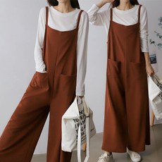 제이앤지니 PP-192 양포켓 통 바지 점프수트(44~77 사이즈)