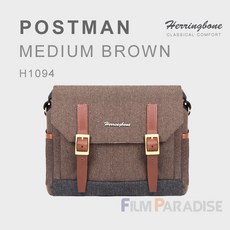 정품-Herringbone 헤링본 포스트맨 미디엄 브라운, 단일상품