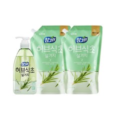 CJ LION 참그린 허브식초 용기1개+리필2개 주방세제, 단일상품