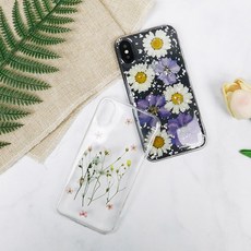 KTOP 플렛플라워 생화 꽃 젤리케이스 아이폰케이스 아이폰xs xr max 투명 핸드폰 케이스