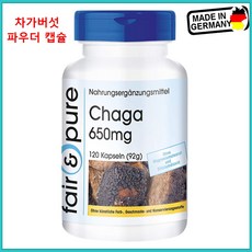 [독일]Fair&Pure 차가버섯캡슐 Chaga 650mg 120정, 1개, 92g