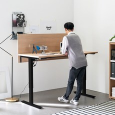 아씨방가구 소프트 USB 높이조절책상+파티션 140cm, 화이트