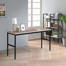 올리드 철제 입식 사무용 다용도 일자형 회의테이블 책상, 아카시아+블랙