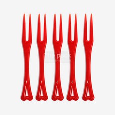 더팩 칼라미니포크 빨강색 (1봉1000개-1박스10봉), 10개, 1세트