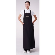 요들 핑클 롱 앞치마, 1개, 블랙(특대)