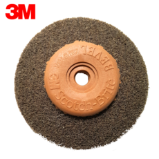 스카치브라이트 3M 베벨디스크 #180 브라운 부직포 페파 그을림 제거, 1개
