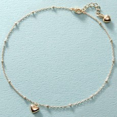 18k핑크골드하트통통발찌