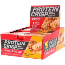 비에스엔 프로틴 크리스프 단백질 바 12개입, 1개, 피넛 버터 크런치(Peanut Butter Crunch)