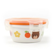 투데코 도자기 이유식 보관용기 숲속친구들, 120ml - 숲속친구들 곰