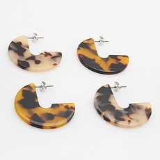 미고_ 아크릴 호피 패션 링 귀걸이( 트리플 )