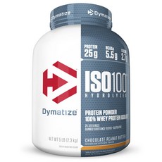 다이마타이즈 프로틴 ISO100 2.3kg 초콜릿 피넛 버터 Dymatize ISO 100 Whey Protein Powder with 25g 5 Pound (Pack of 1), 1개